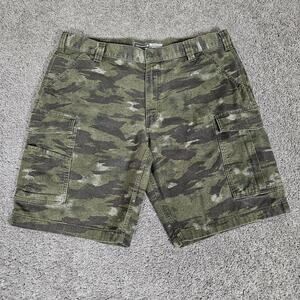 Carhartt Shorts Mens 40 Green Camo Rugged Flex Canvas Cargo 10.5" Inseam Work